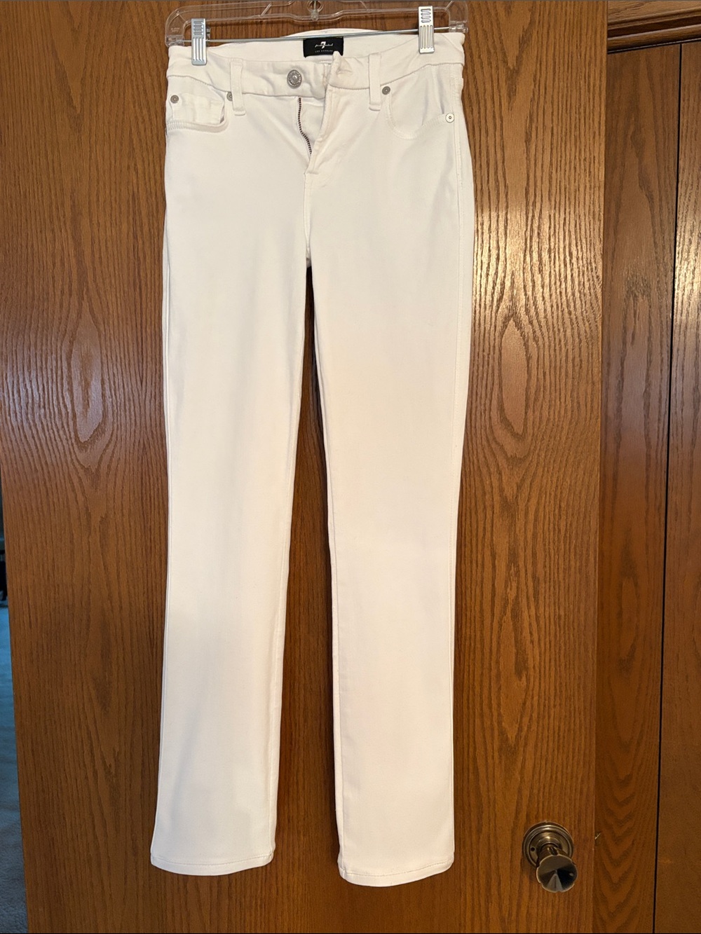 7 For All Mankind White Slim Illusion Luxe Jeans size 25